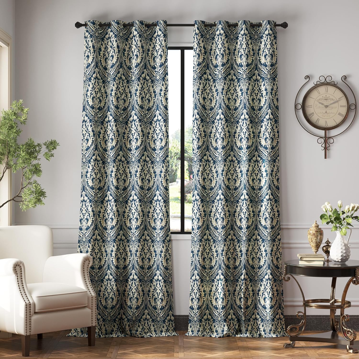 jinchan Blackout Curtains for Bedroom with Vintage Medallion Design