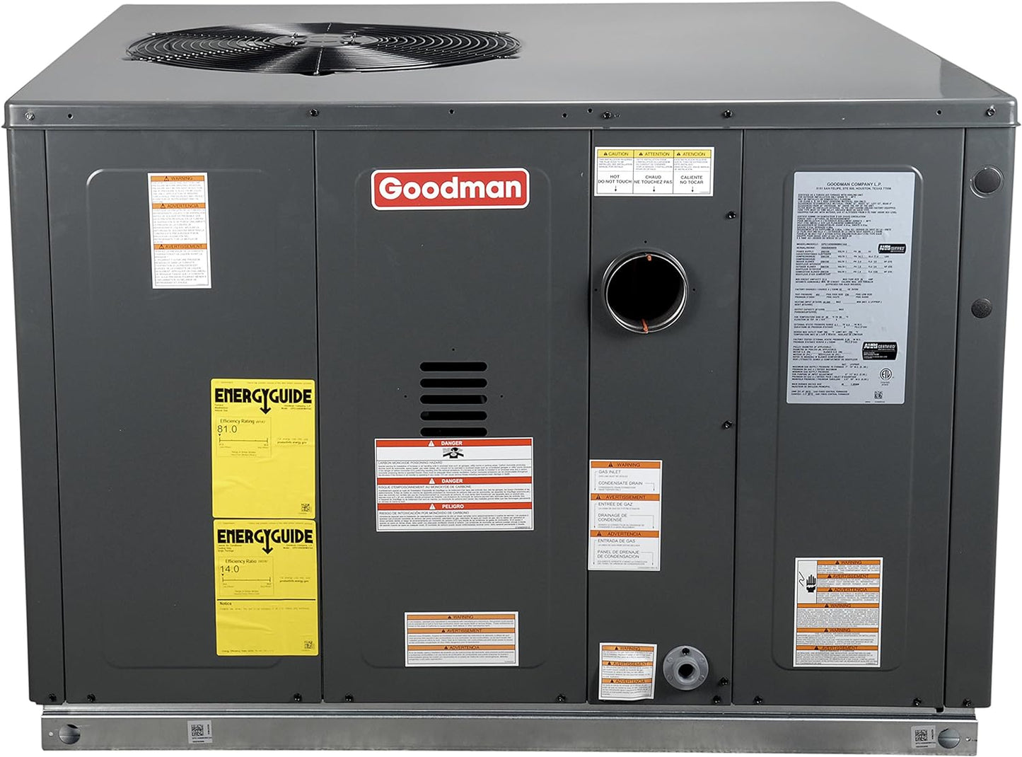 Efficient Goodman Gas Package AC - 3.5 Ton