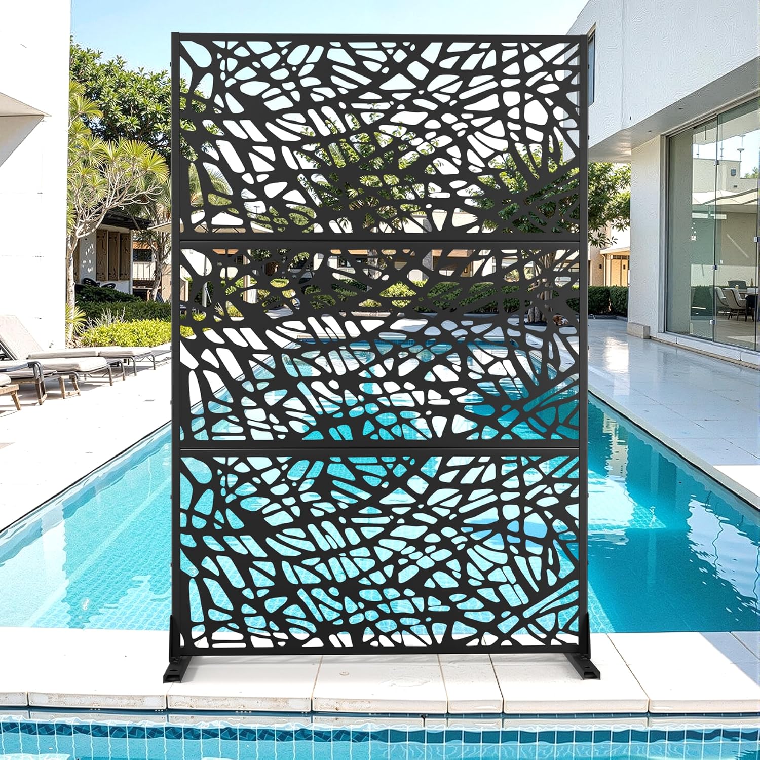 Metal Privacy Screen for Outdoor & Indoor Use, Stylish Panels