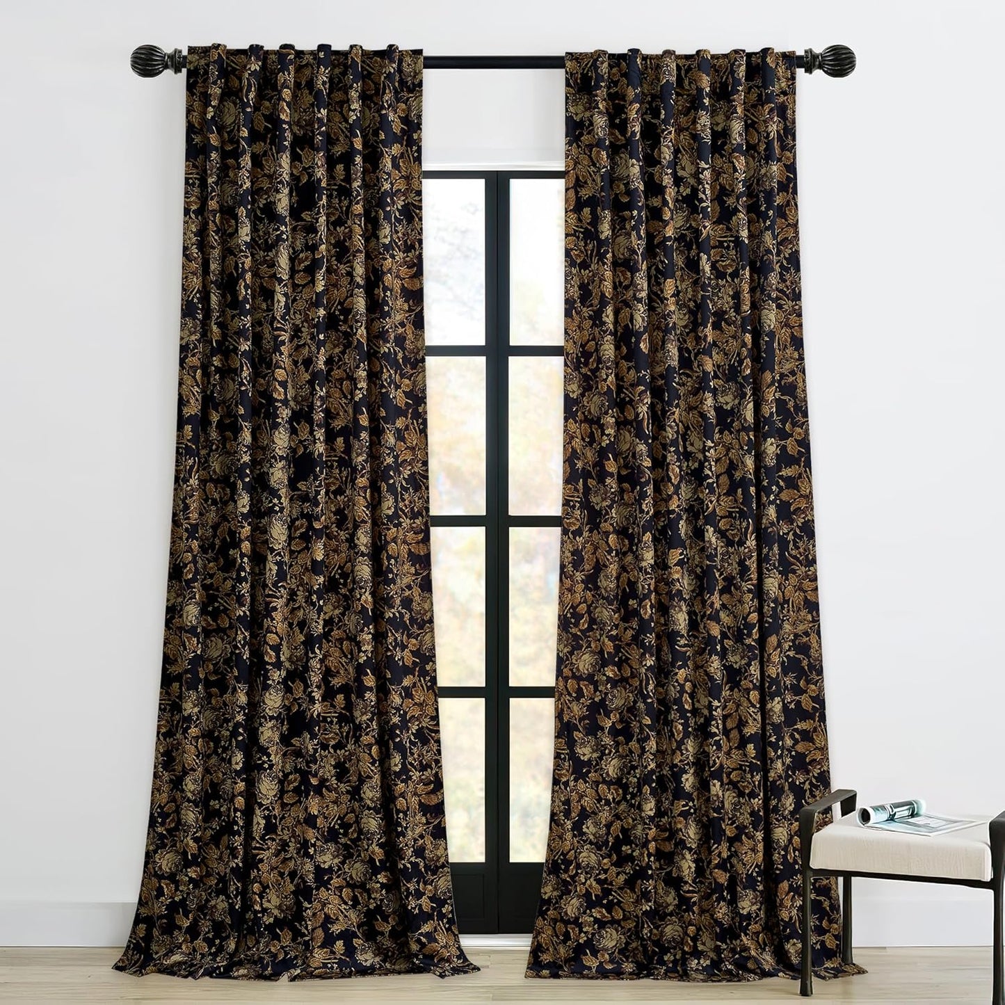 StangH Gold Velvet Curtains for Elegant Vintage Home Decor
