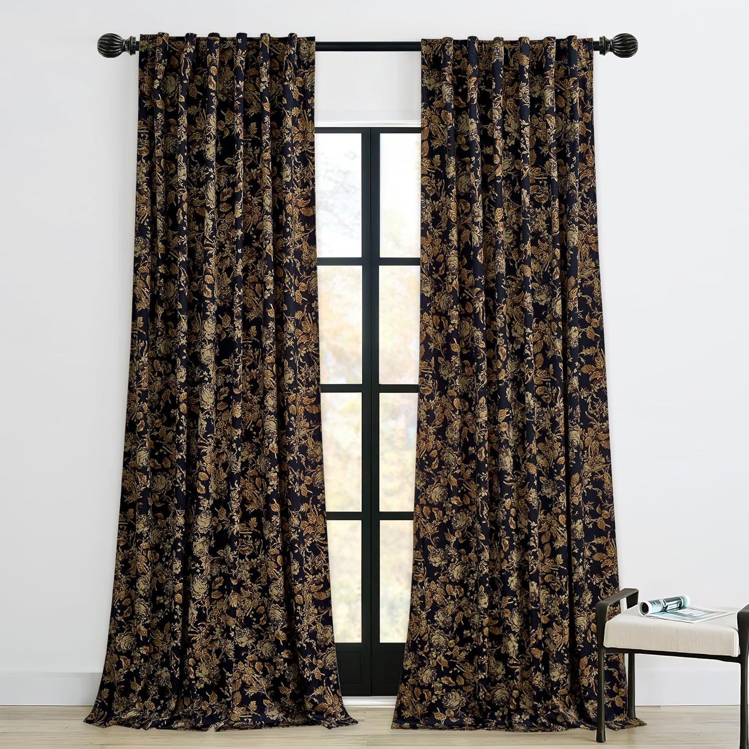 StangH Gold Velvet Curtains for Elegant Vintage Home Decor