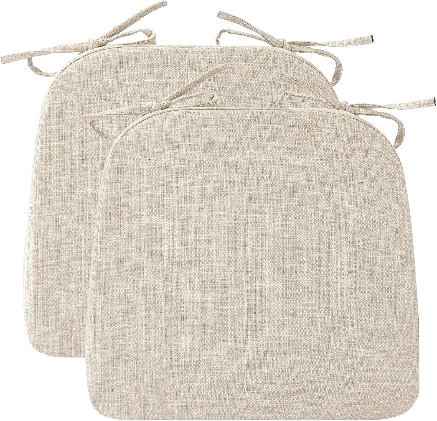 D-Shaped Chair Cushions for Dining Chairs, 2 Thick Pads Set