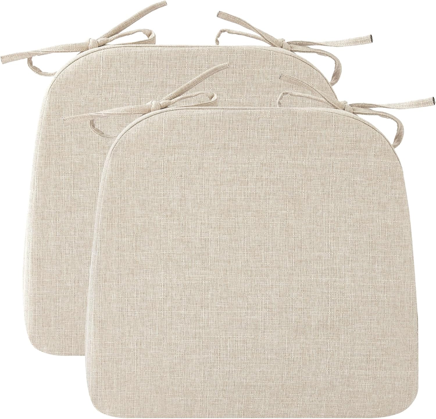 D-Shaped Chair Cushions for Dining Chairs, 2 Thick Pads Set