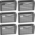 Wall File Organizer Mesh Hanging File Organizer - 6-Pocket Wall Rack
