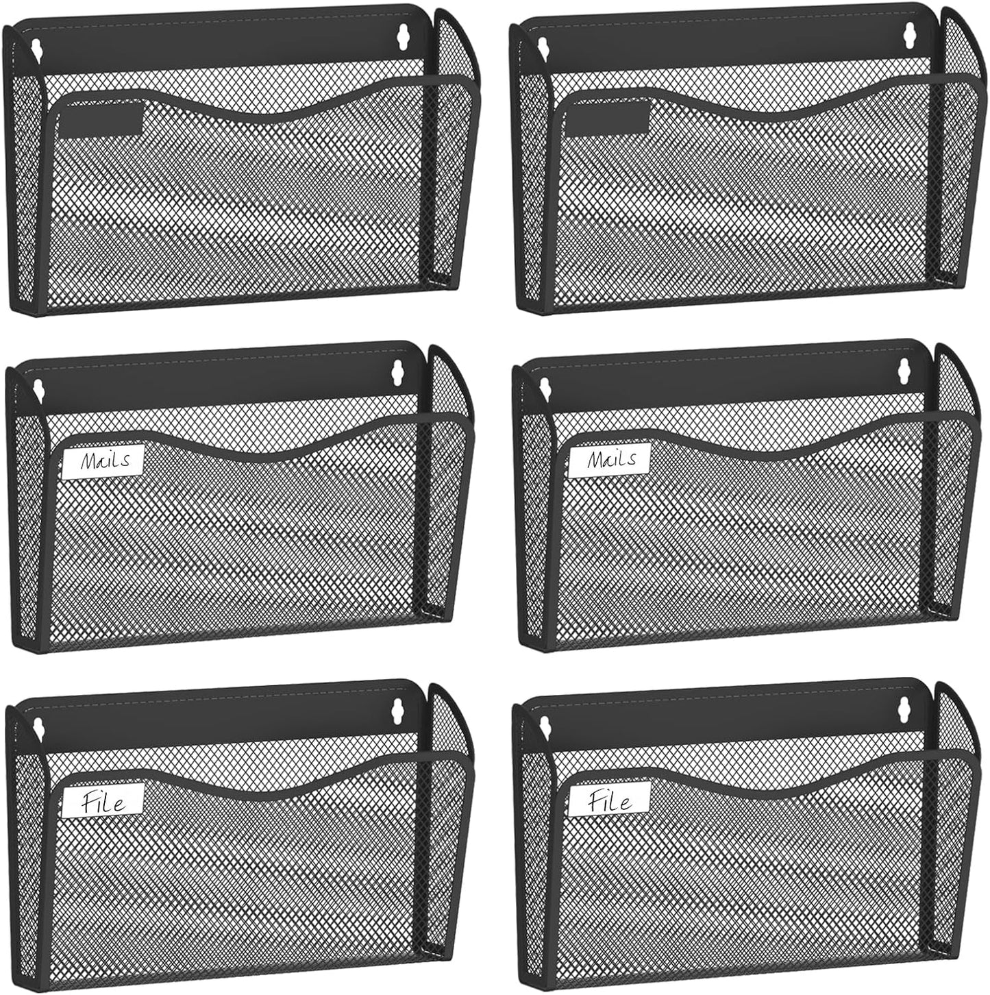 Wall File Organizer for Home Office with 6 Pockets for Storage