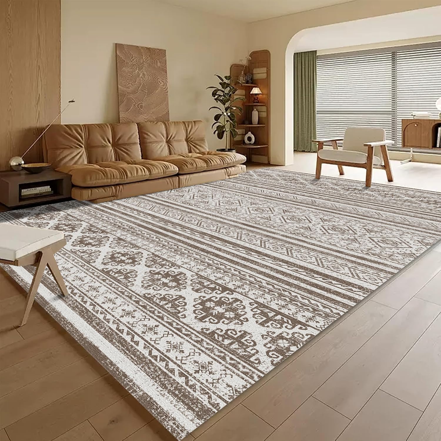 Washable Area Rugs 8ft x 10ft - Moroccan-Inspired Non-Slip Rug
