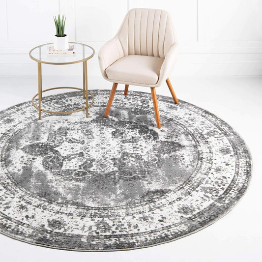 Unique Loom Sofia Collection Area Rug - Vintage Gray/Ivory Design