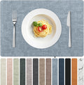 Faux Leather Placemats Set of 12 Waterproof and Easy to Clean