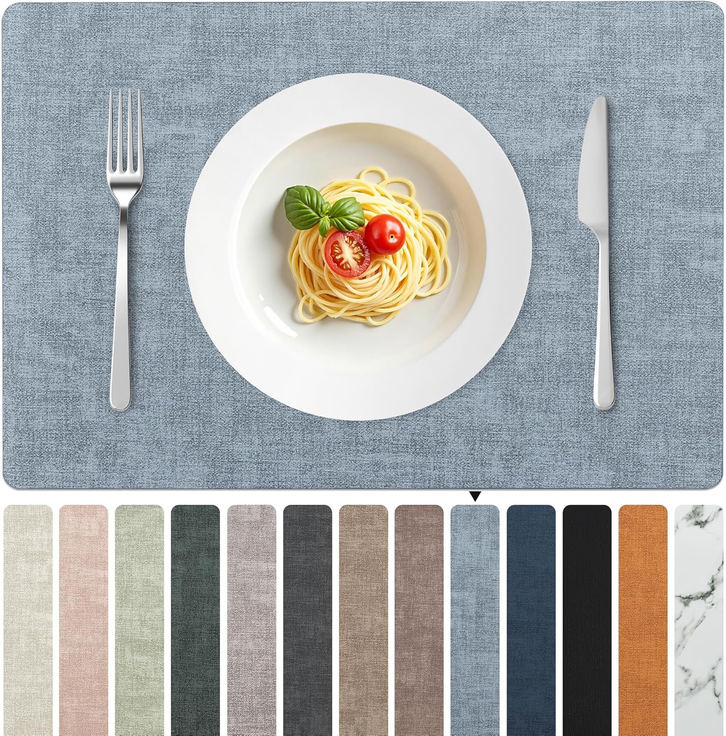 Faux Leather Placemats Set of 12 Waterproof and Easy to Clean