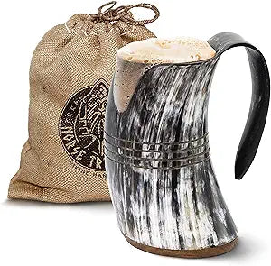 Norse Tradesman LG Viking Drinking Horn Mug - Authentic Beer Tankard