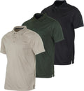Real Essentials 3 Pack Mens Short Sleeve Dry-Fit Polo Shirts