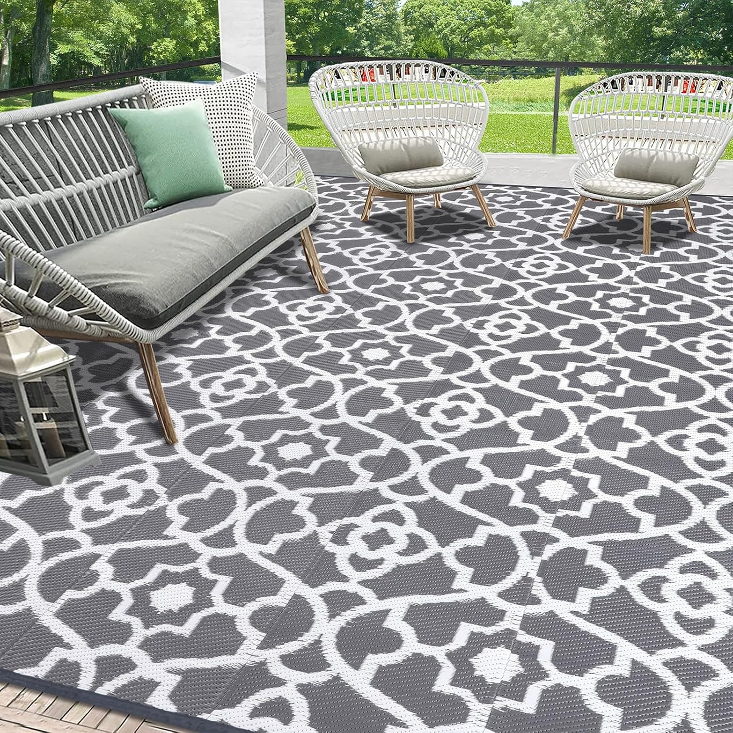 HEBE Outdoor Rug Waterproof 9x18 for Patio and Camping