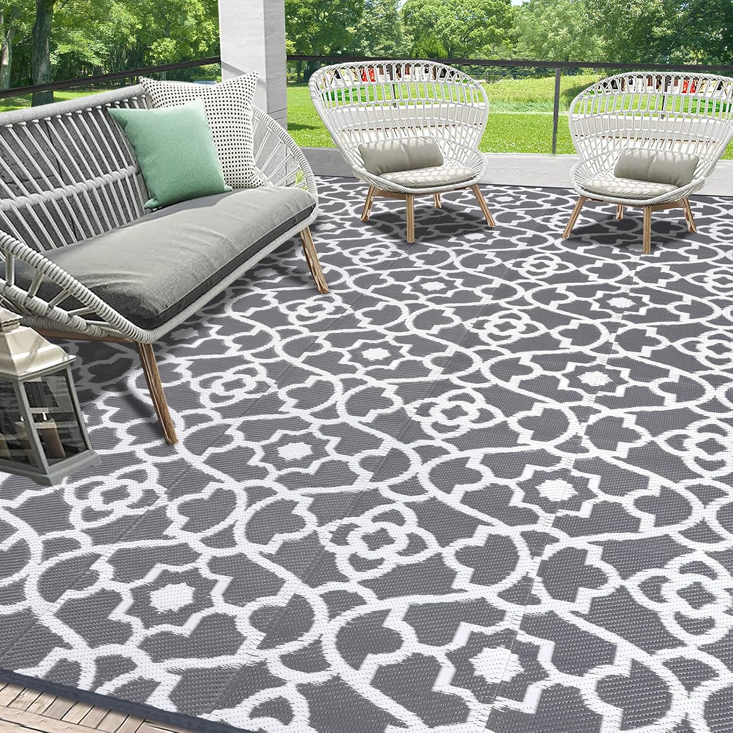 HEBE Outdoor Rug Waterproof 9x18 for Patio and Camping