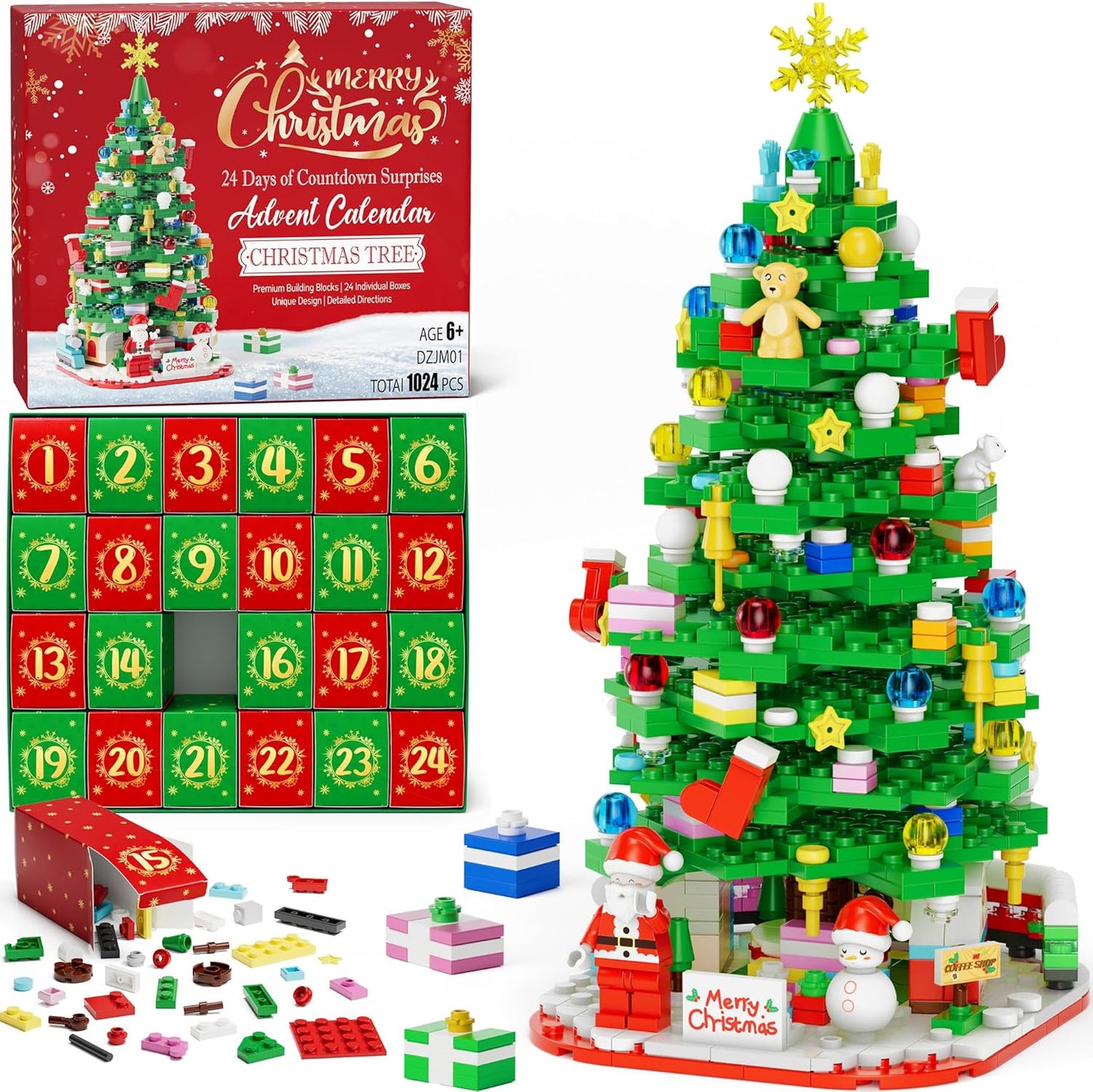 2025 Christmas Tree Advent Calendar Building Blocks for All Ages