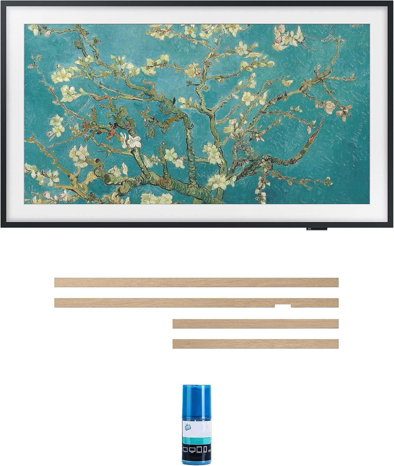 Samsung 32 Frame QLED TV Bundle - Modern Teak Bezel & Cleaner Kit