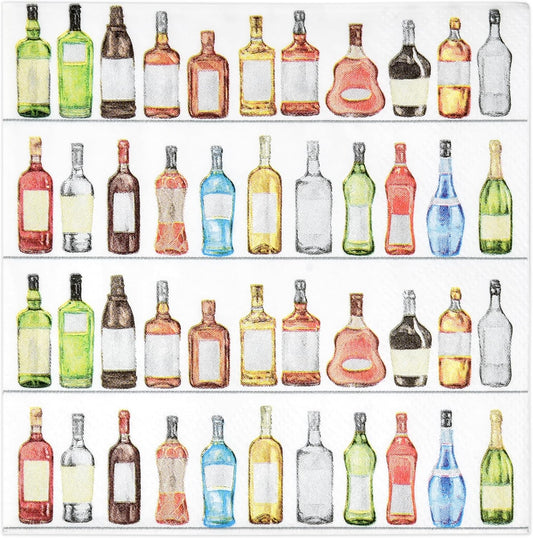 100 Disposable Wine Shelves Napkins by Gift Boutique