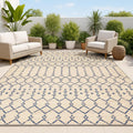 Moroccan Geometric Indoor Outdoor Area Rug 5x8 - Durable Patio Rug