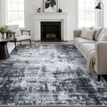 9x12 Area Rug Living Room Rug - Washable Modern Abstract Soft Thin Rug