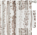 Brown Sheer Curtains 72 in 2 Panels - Light Filtering Boho Drapes