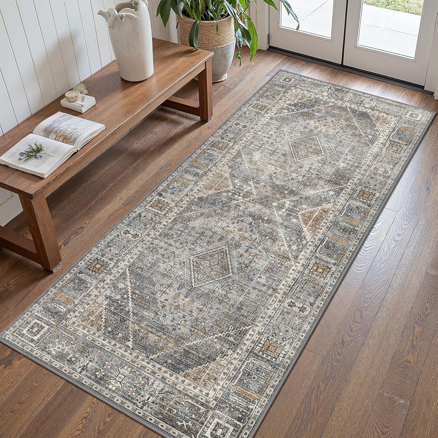 GENIMO Runner Rug for Hallways - Machine Washable Non Slip Design