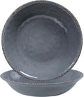 Farmhouse Large Melamine Serving Bowls Set of 2 - Lightweight Rustic