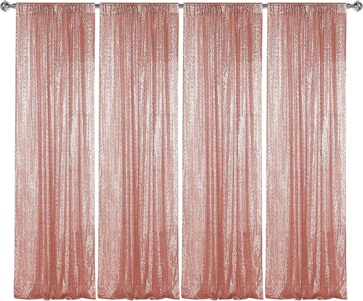 Sugargirl Rose Gold Sequin Backdrop Curtain for Events and Parties