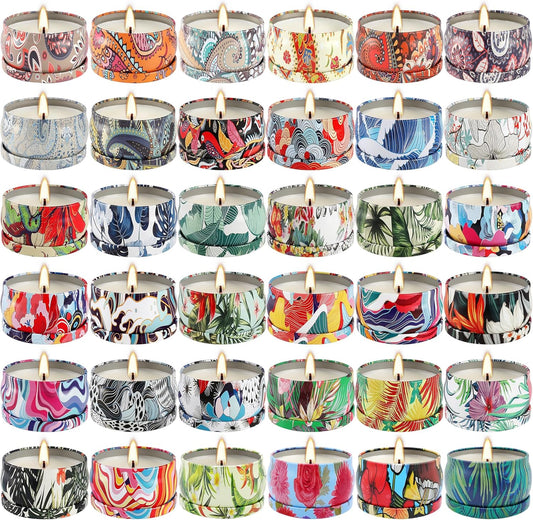 36-Pack Scented Candles Gift Set for Relaxation & Home Decor
