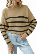 ZESICA Women's Turtleneck Batwing Ribbed Pullover - Cozy Everyday