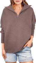 Women's Cozy Oversized Quarter Zip Pullover Sweater for Comfort