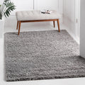 Unique Loom Solid Shag Area Rug 5ft 1in Square - Plush Cloud Gray