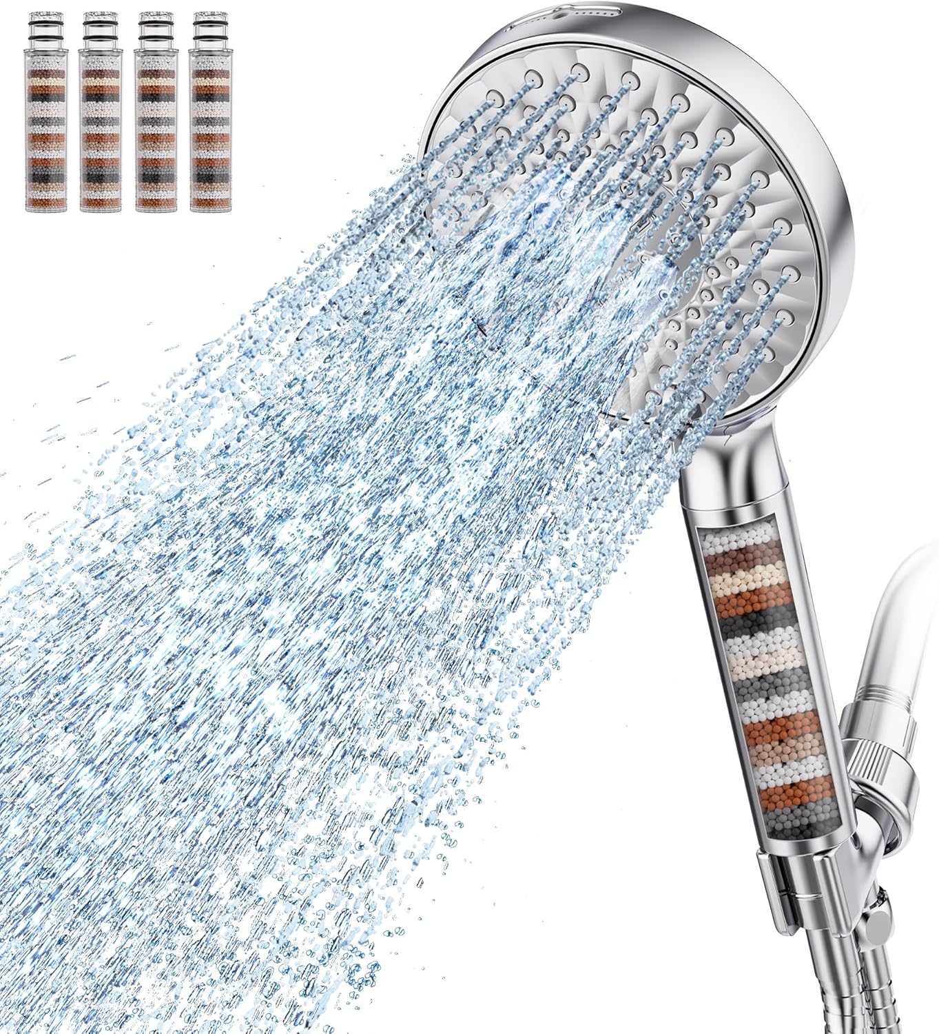 Filtered Shower Head with Handheld, High Pressure 9 Spray Modes