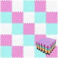 qqpp EVA Rubber 18-Tile Interlocking Puzzle Foam Floor Mat - Soft Baby