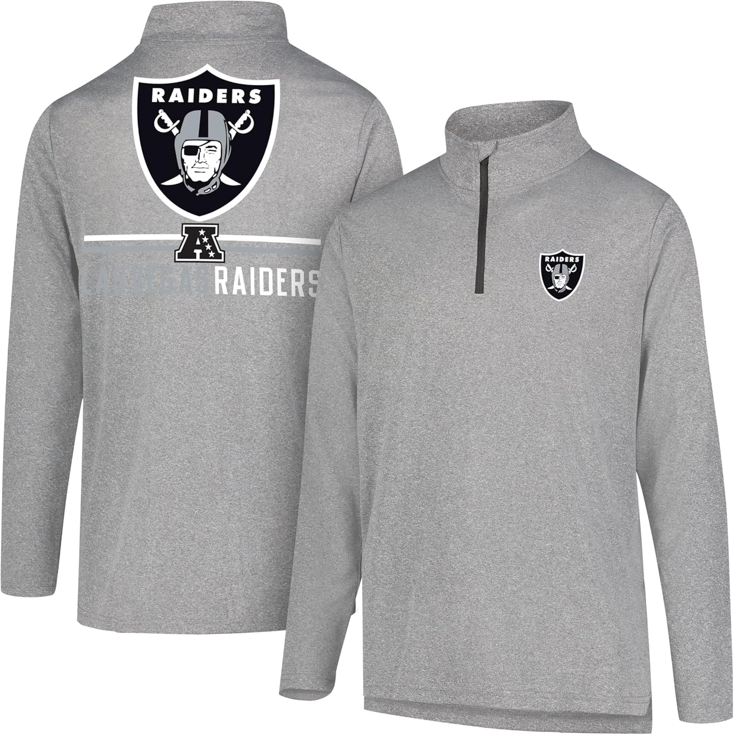 Ultra Game Men's NFL Official Super Soft Quarter Zip T-Shirt