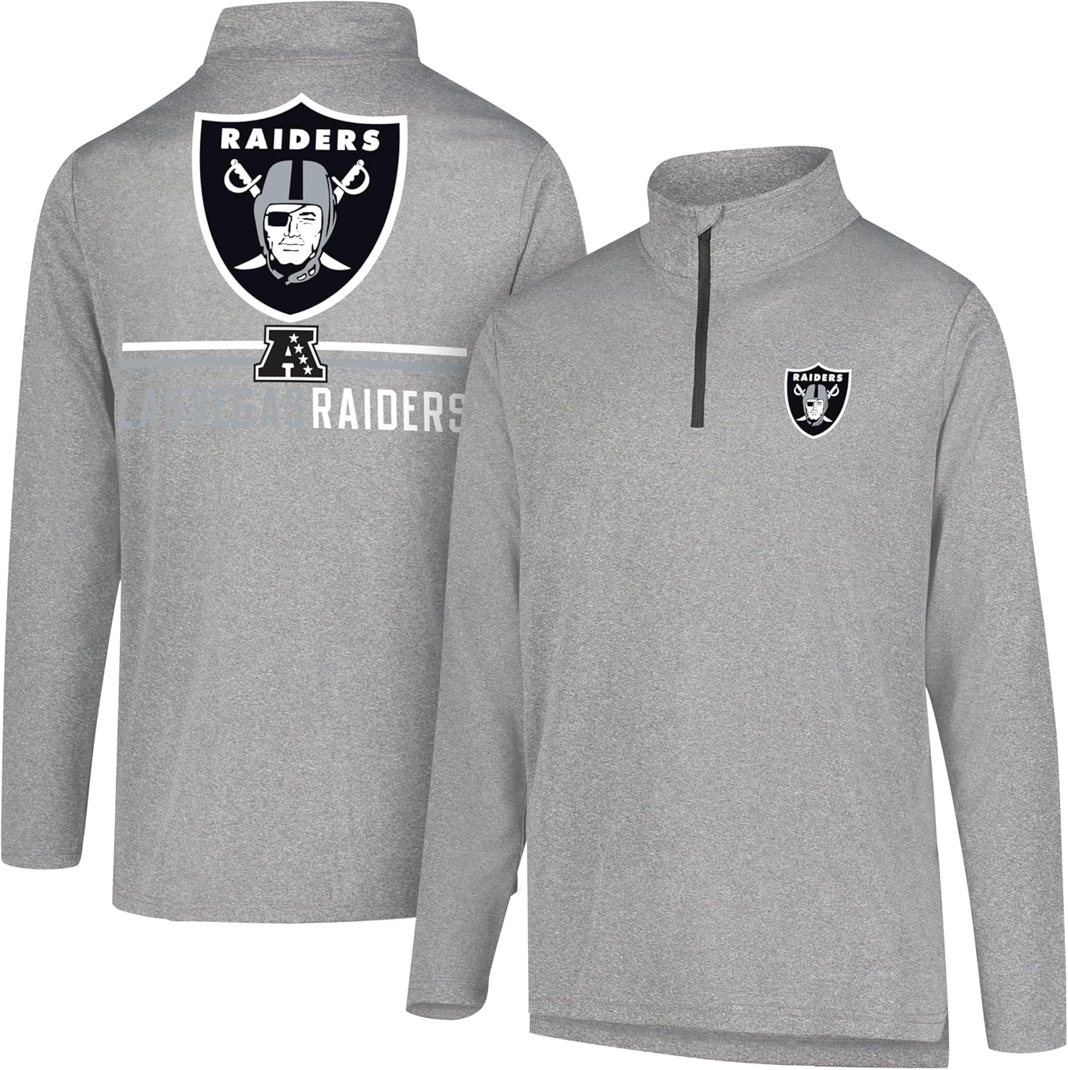 Ultra Game Men's NFL Official Super Soft Quarter Zip T-Shirt