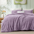Bedsure Fluffy Comforter Set Queen - Super Soft Faux Fur Bed Set Light