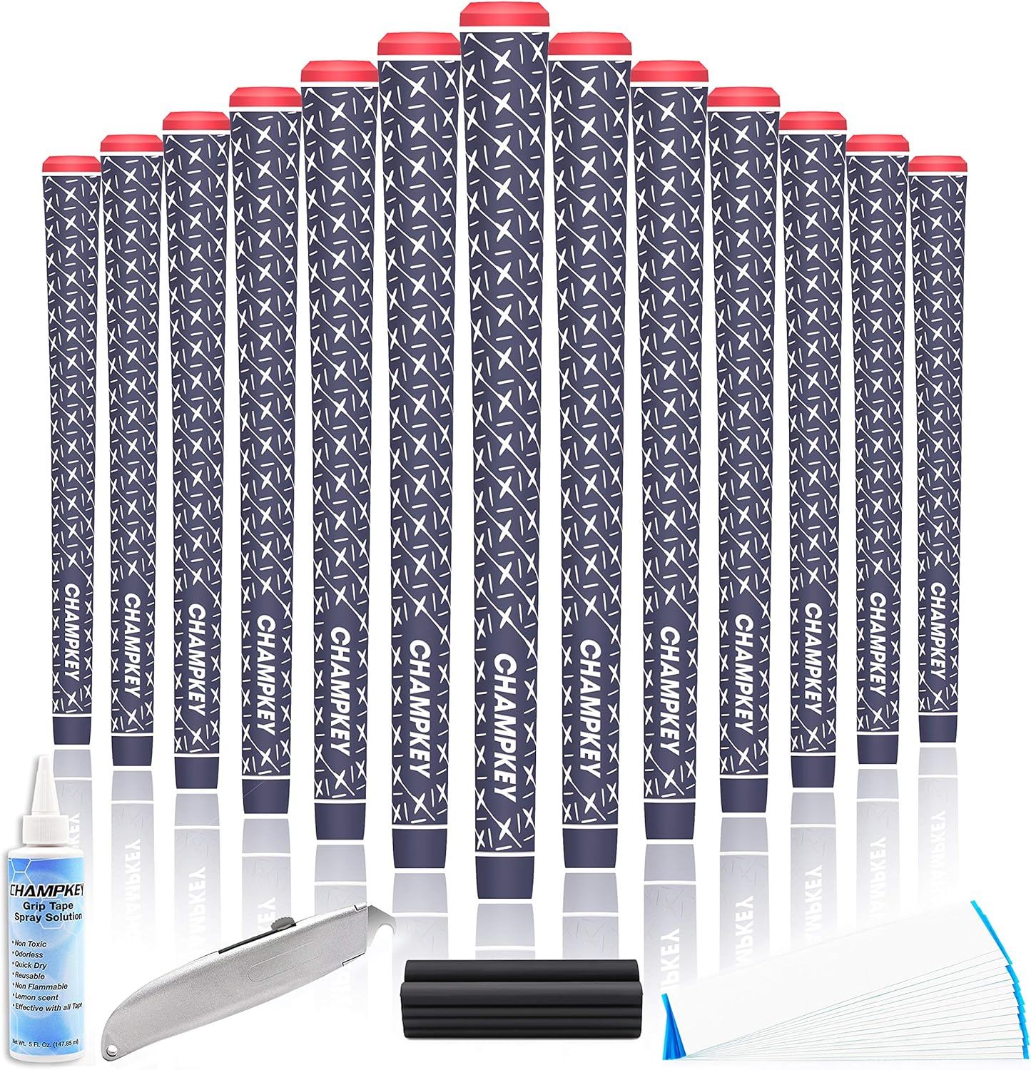 CHAMPKEY X Rubber Golf Grips 13 Pack for All Weather Play