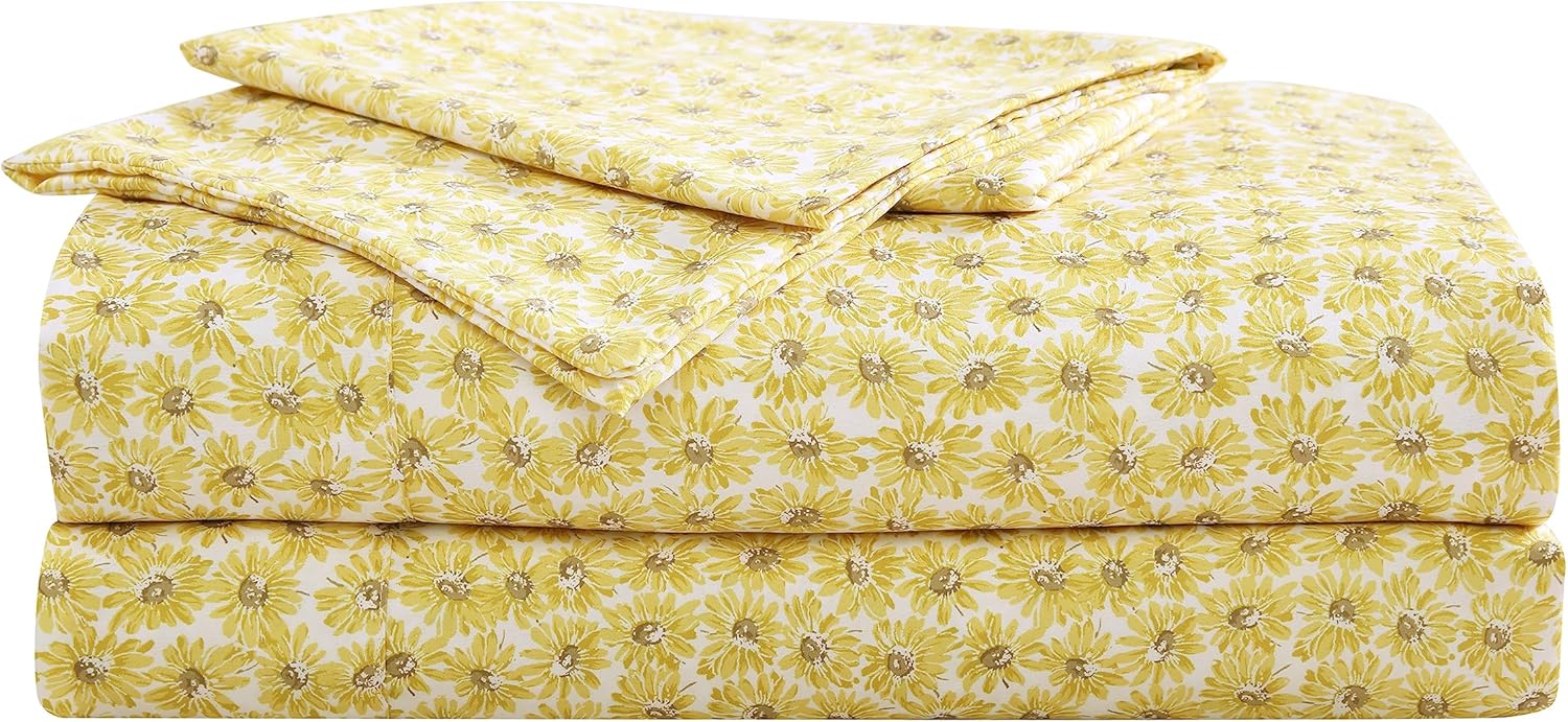 Betsey Johnson Sunflower Field Microfiber Sheet Set for King Beds