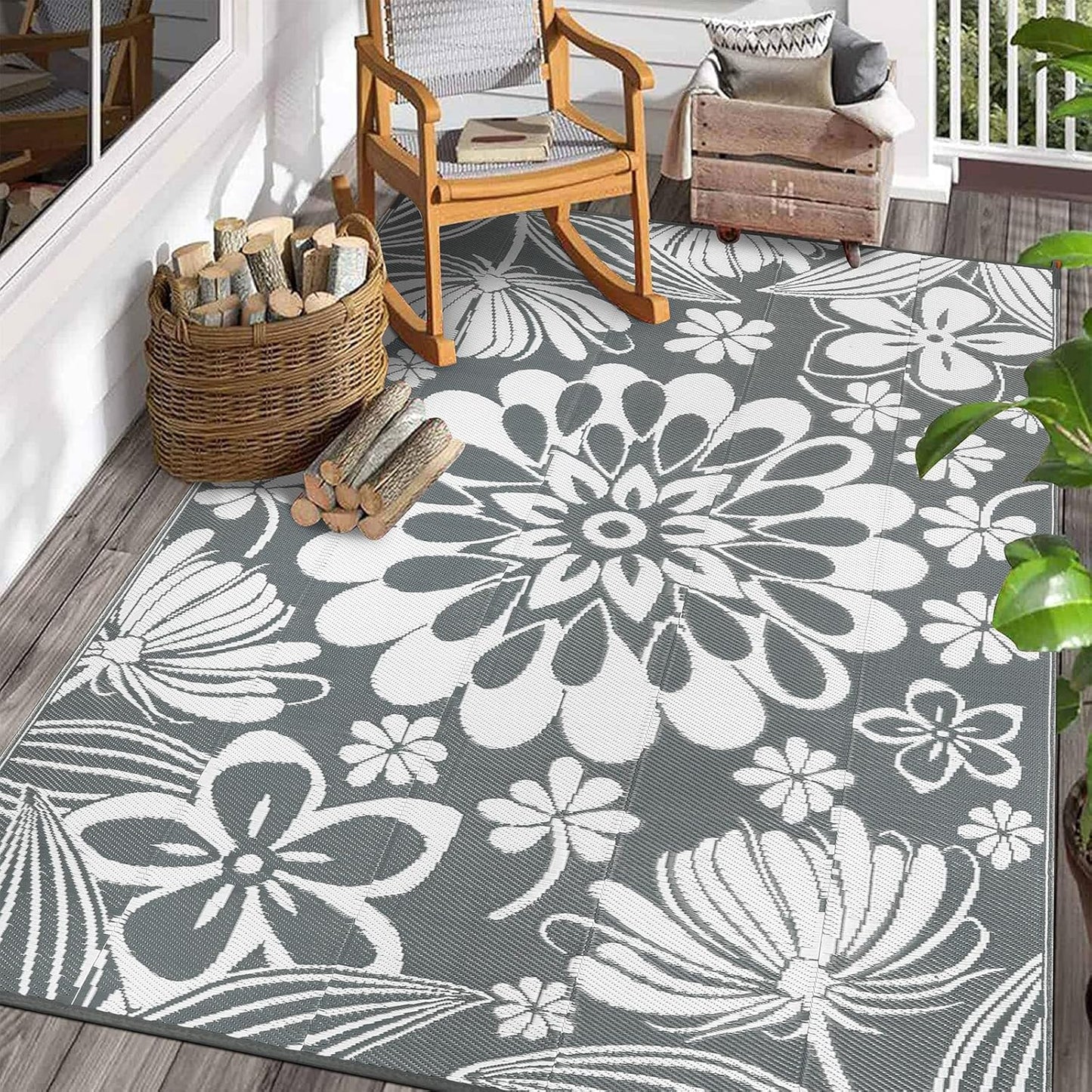 Ileading Outdoor Plastic Straw Rug 6x9ft for Patio and Camping