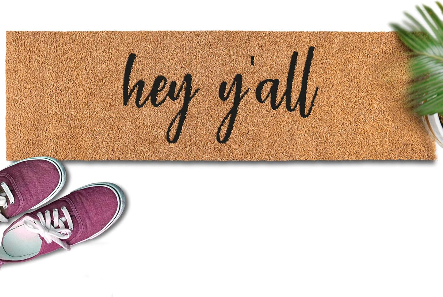 Hey Y'all Large Door Mat 50x15 Inch for Outdoor Entrances