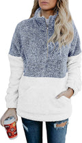 Womens Sherpa Quarter Zip Pullover Sweatshirt - Cozy Fall Layer
