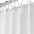 Fabric White Shower Curtain 72 in - Heavy Waffle Weave Luxury