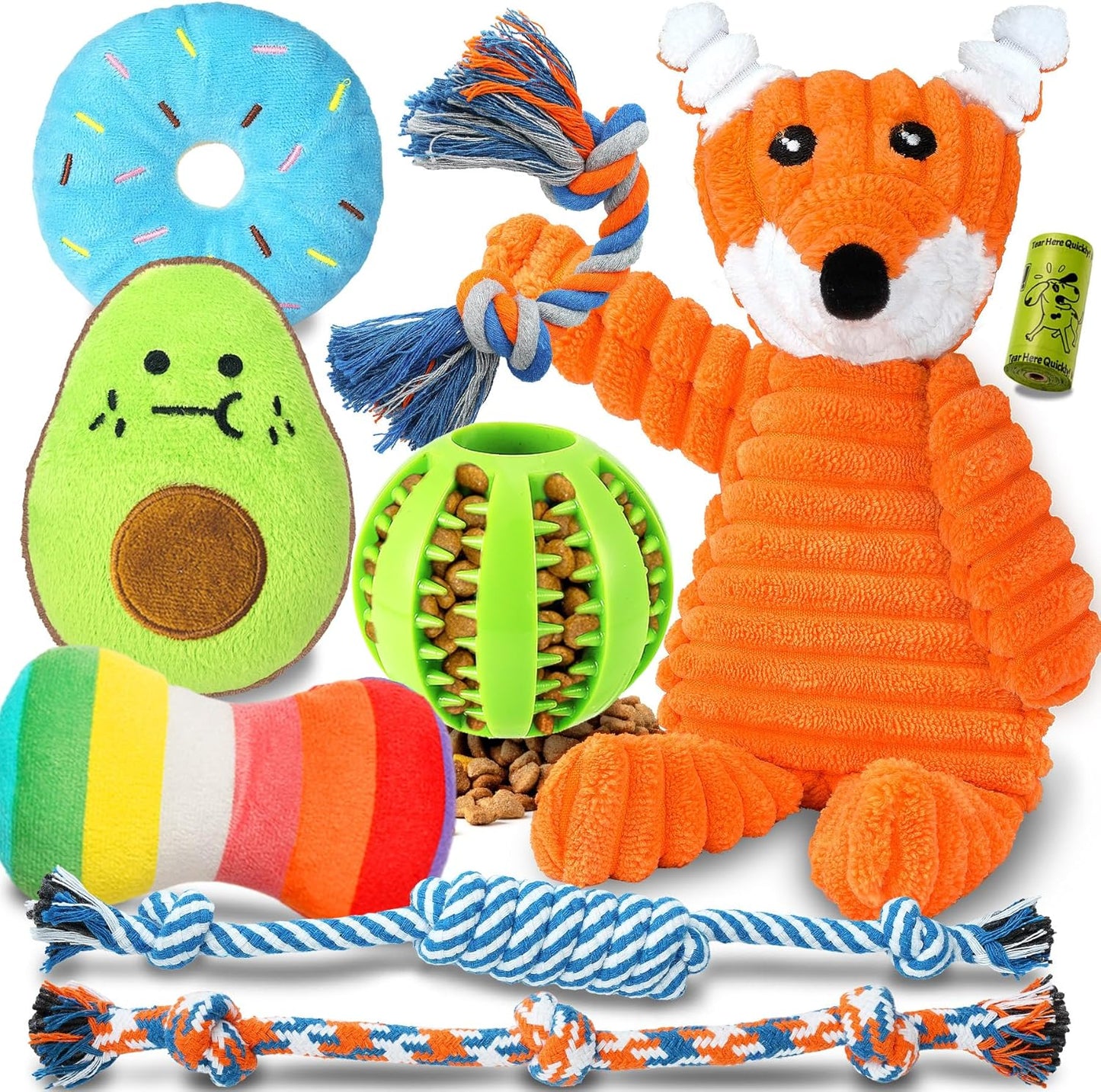 9 Pack Luxury Teething Puppy Toys for Small Dogs