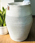 Goodpick Laundry Hamper Woven Cotton Rope Basket - Tall, Soft & Sturdy