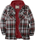 Mens Maplewood Hooded Shirt Jacket - Quilted Cotton Flannel