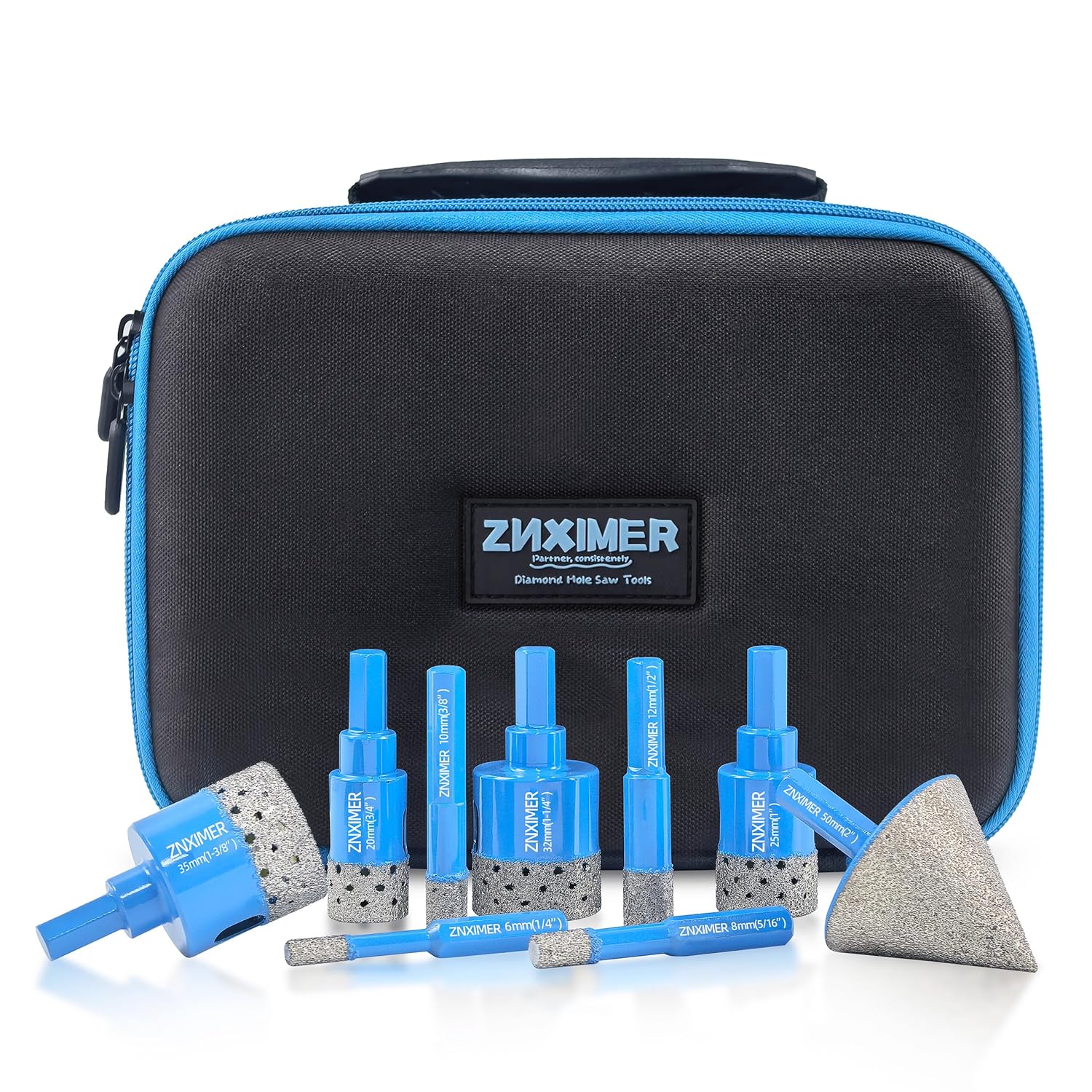 Diamond Tile Hole Saw Kit for Ceramic, Granite, and Marble Drilling