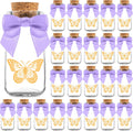 Small 24 Pack Butterfly Party Favor Glass Bottles - Lavender Ribbons