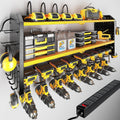 Power Tool Organizer with Charging Station - 8 Drill Holder Wall Rack