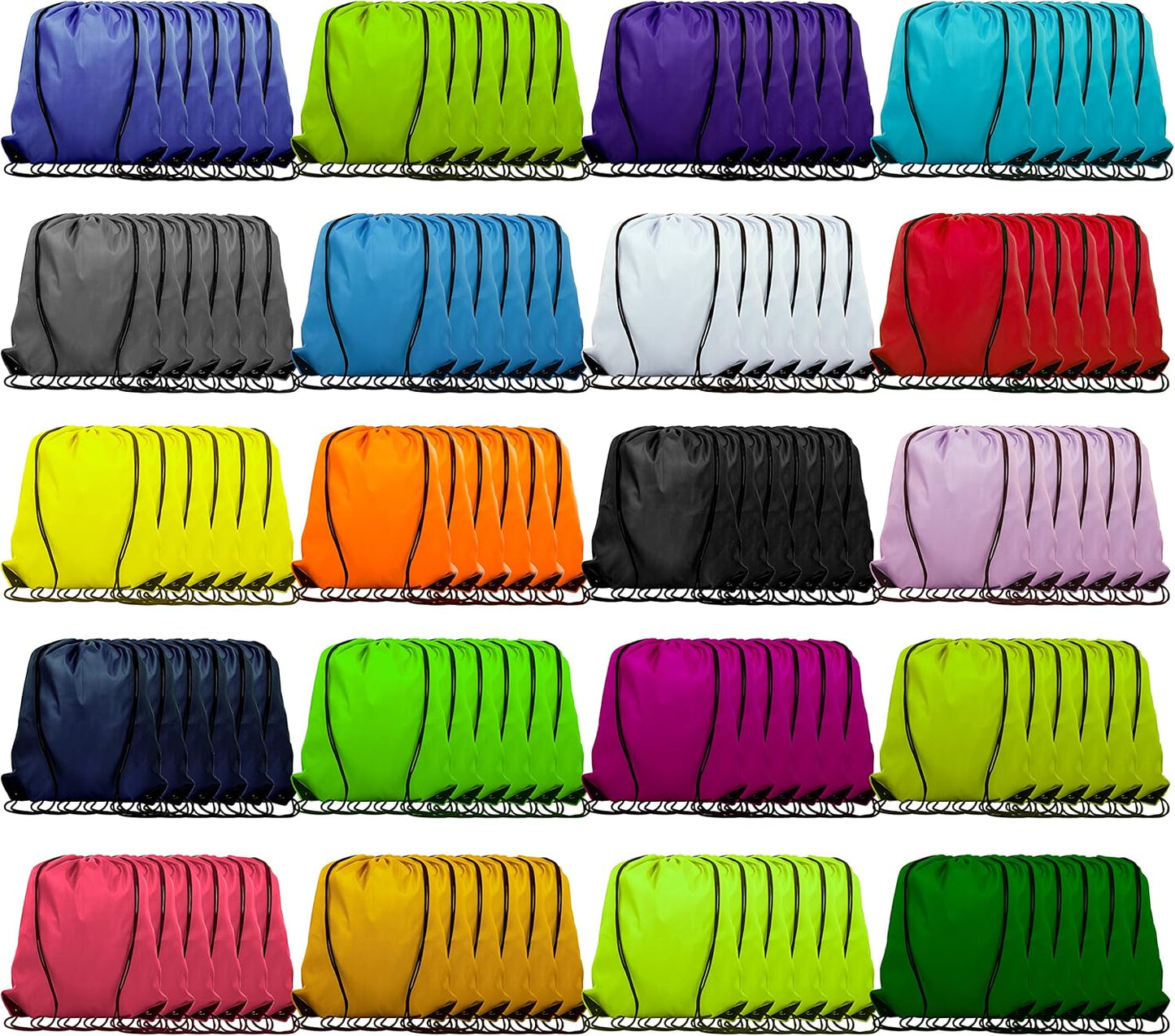 120 Pieces Drawstring Backpack Bags for Sports and Outdoor Use