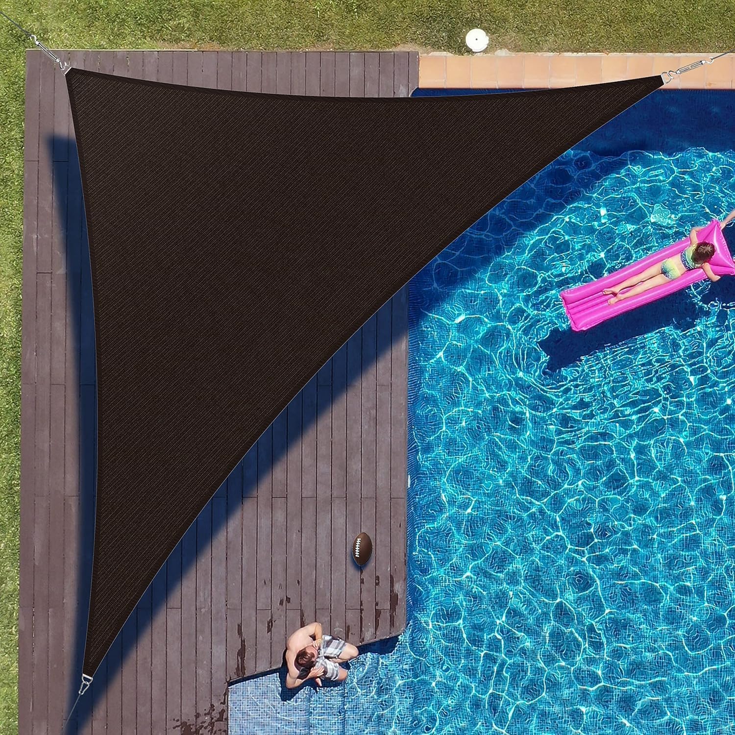 ColourTree 16ft x 16ft x 22.6ft Brown Right Triangle Sun Shade Sail