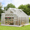 10x12ft Polycarbonate Greenhouse - Heavy Duty Walk-In Garden Shelter